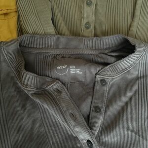 NWOT GREY AERIE ROADTRIP HENLEY LONG SLEEVE SHIRT
